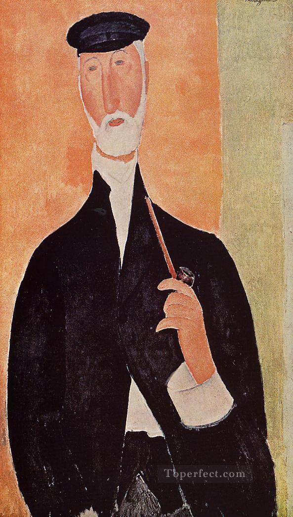 hombre con pipa el notario de Niza 1918 Amedeo Modigliani Pintura al óleo